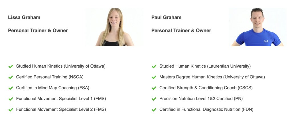 Sudbury Personal Trainer's Lissa & Paul Graham